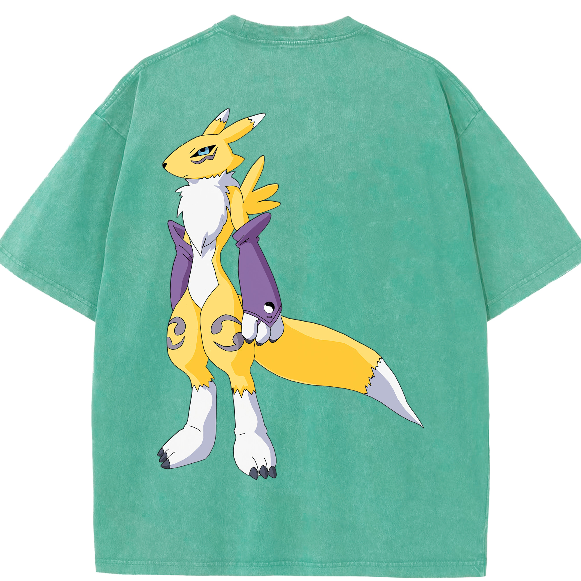 （画像用） Digimon デジタルモンスター/デジモン 綿100% ヴィンテージ風 半袖Tシャツ（背面プリント）